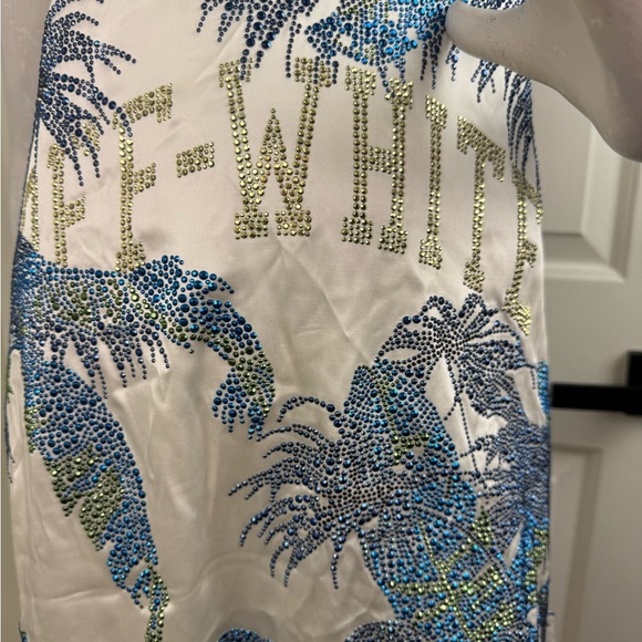 OFF-WHITE Gender Inclusive Bright Crystal Embellished slip dress size 40 - Picture 7 of 17